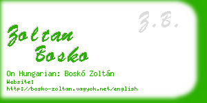 zoltan bosko business card