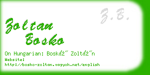 zoltan bosko business card